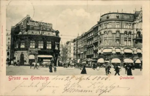 Ak Hamburg, Straßenpartie am Graskeller