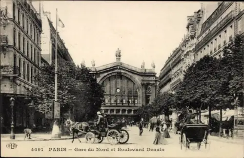 CPA Paris X Gare du Nord, Boulevard Denain