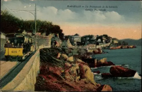 CPA Marseille Bouches-du-Rhône, Promenade de la Corniche