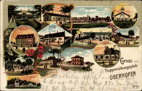 Litho Oberhoffen sur Moder Oberhofen Elsass Bas Rhin, Truppenübungsplatz, Teilansichten