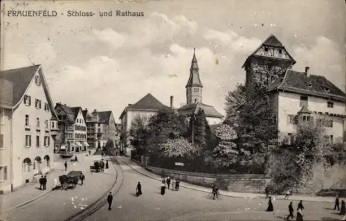 Ak Frauenfeld Kanton Thurgau, Schloss, Rathaus