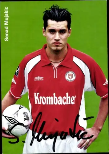 Autogrammkarte Fußballer Senad Mujakic, Sportfreunde Siegen, Autogramm