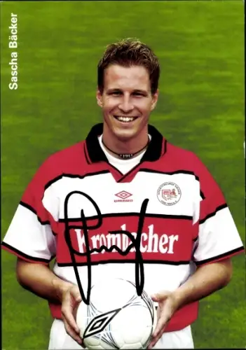 Autogrammkarte Fußballer Sascha Bäcker, Sportfreunde Siegen, Autogramm