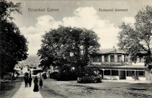 Ak Ostseebad Göhren auf Rügen, Restaurant Warmbad