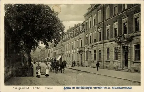Ak Sarreguemines Saargemünd Lothringen Moselle, Straßenpartie, Post
