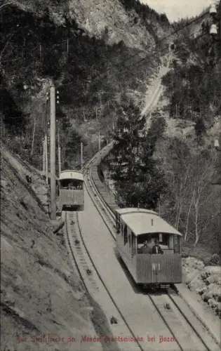 Ak Kaltern an der Weinstraße Caldaro sulla Strada del Vino Südtirol, Steilstrecke, Drahtseilbahn