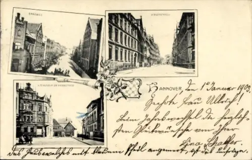 Passepartout Ak Hannover in Niedersachsen, Grasweg, Wiesenstraße