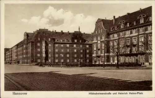 Ak Hannover, Hildesheimerstraße und Heinrich Heine Platz