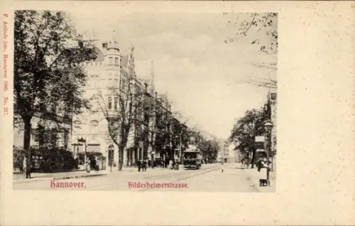 Ak Hannover in Niedersachsen, Hildesheimerstraße, Straßenbahnen