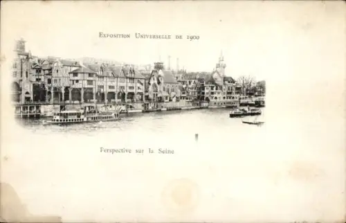 CPA Paris, Exposition Universelle de 1900, Perspective sur la Seine