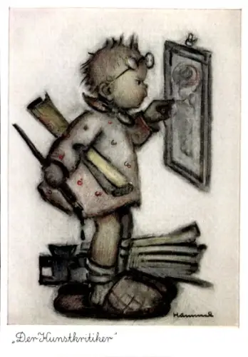 Künstler Ak Hummel, Berta, Der Kunstkritiker