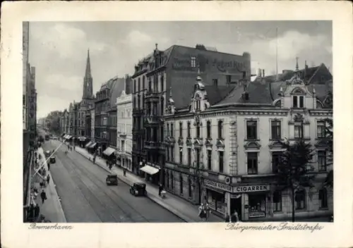 Ak Bremerhaven, Bürgermeister Smidt Straße,  Bürgermeister-Smidtstraße, Cigarren, August Rust
