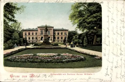 Ak Kiel, Universität, Schlossgarten, Denkmal Kaiser Wilhelm I.