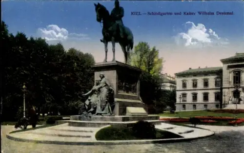 Ak Kiel, Schlossgarten, Kaiser Wilhelm Denkmal