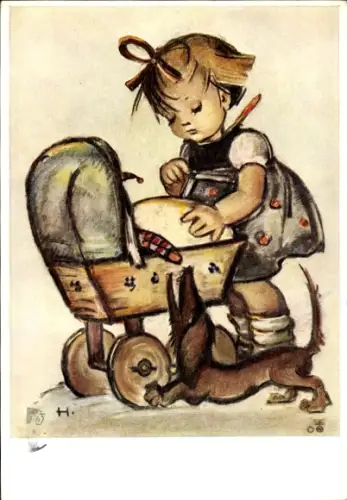 Künstler Ak Hummel, Nr. 14285, Erste Ausfahrt, Kind