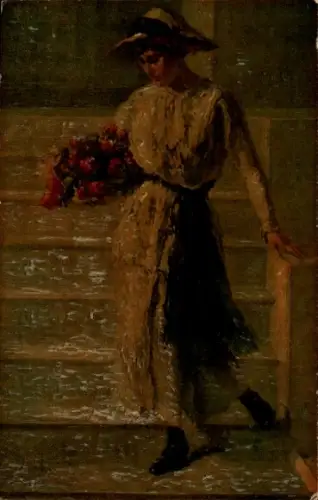 Künstler Ak Letzte Rosen, Degi