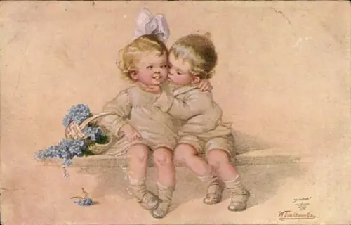Künstler Ak Fialkowska, Wally, Glückwunsch Geburtstag, Kinder, Primus 1220
