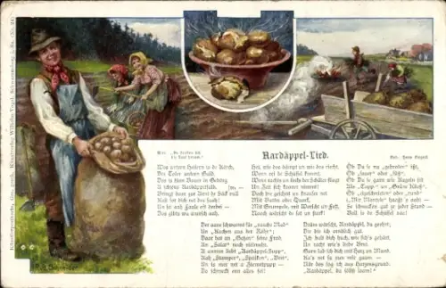 Lied Ak Aardäppel-Lied, Kartoffelernte, Bauern