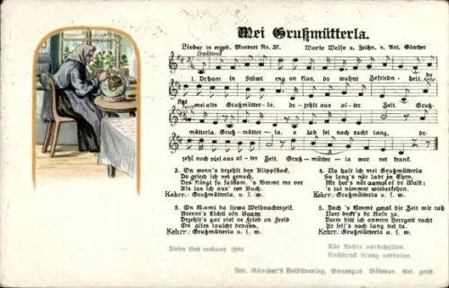 Lied Ak Günther, Anton, Erzgebirgische Mundart 37, Mei Grußmütterla, Klöppeln