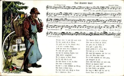 Lied Künstler Ak Schneider, Rud., Der Kraiter Karl, Reinhold Fischer, Wilhelm Vogel, Erzgebirge