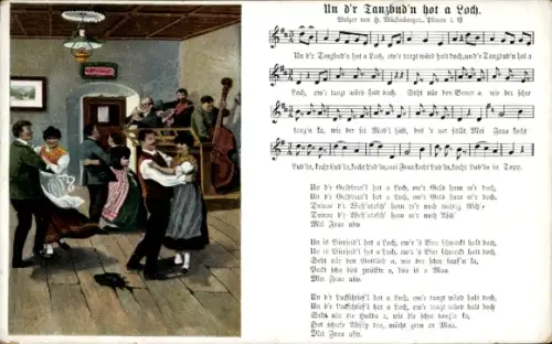 Lied Ak Mückenberger, Hilmar, Un d'r Tanzbud'n hot a Loch, Tanzpaare, Musiker