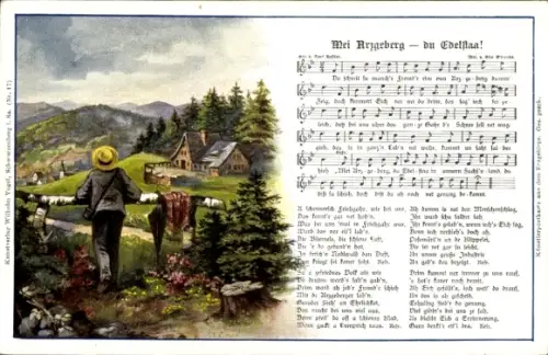 Lied Ak Vogel, Wilhelm, Mei Arzgeberg du Edelstaa, Volkslied, Carl Bestler, Erzgebirge