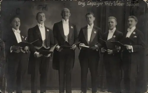 Ak Original Leipziger Fritz Weber Sänger, Sextett, Grimassen