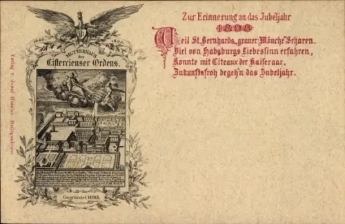 Ak Heiligenkreuz Niederösterreich, Zisterzienserabtei Stift Heiligenkreuz, Jubeljahr 1898