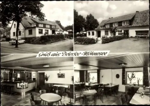 Ak Delecke Möhnesee im Kreis Soest Nordrhein Westfalen, Restaurant und Café Haus Mattenklotz, Kleis