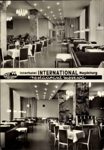 Ak Magdeburg an der Elbe, Interhotel INTERNATIONAL  Restaurant Moskwa