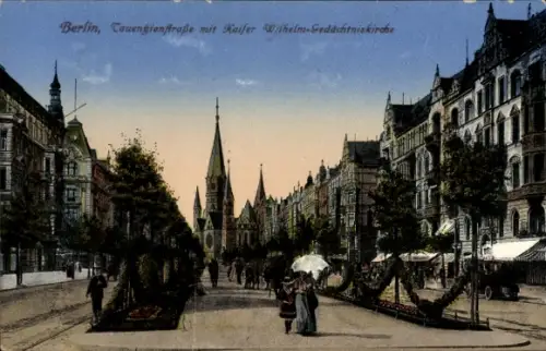 Ak Berlin Charlottenburg, Tauentzienstraße, Kaiser Wilhelm Gedächtniskirche