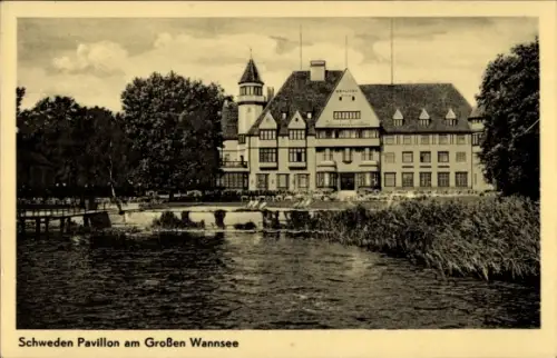 Ak Berlin Zehlendorf Wannsee, Schweden Pavillon am Großen Wannsee