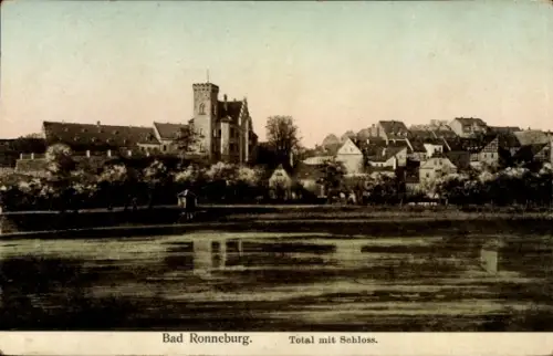 Ak Bad  Ronneburg in Thüringen,  Schloss, Ortsansicht, Uferansicht