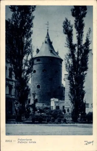 Ak Riga Lettland, Ansicht vom Pulverturm, Pulvera tornis