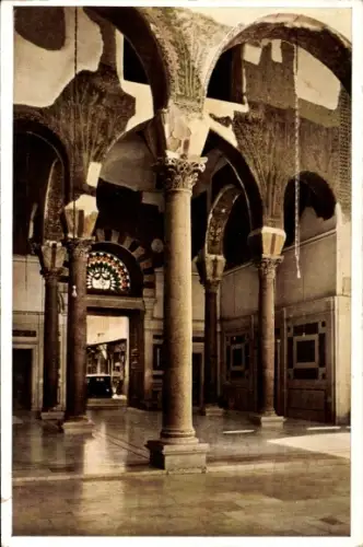 Ak Damaskus Syrien, Entrée à la cour de la Mosquée des Ommayades
