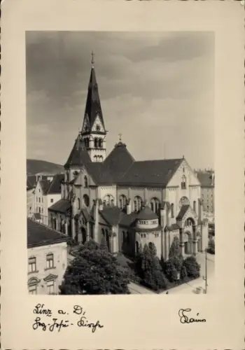 Ak Linz an der Donau Oberösterreich, Herz Jesu-Kirche