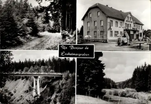 Ak Losheimergraben Wallonien Lüttich, Hôtel Schröder, Brücke