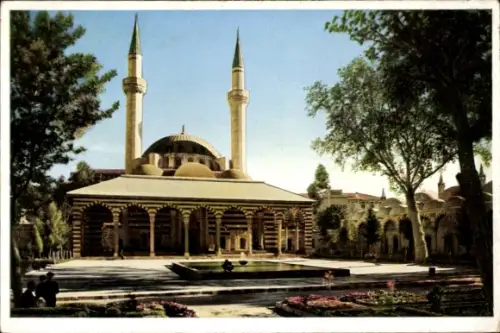 Ak Damas Damaskus Syrien, Tekieh Moschee, hohe Minarette, Gartenlandschaft, klassischer Stil