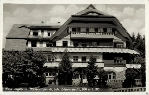 Ak Menzenschwand St. Blasien im Schwarzwald, Erholungsheim  Badischer Schwarzwald, 880 m ü. M.