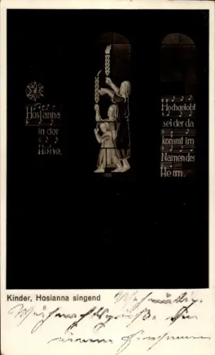 Ak Jedlina Zdrój Bad Charlottenbrunn Schlesien, Dreifaltigkeits-Kirche, Kinder, Hosianna singend