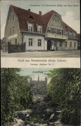 Ak Blankenfelde Mahlow im Kreis Teltow, Restaurant zur Deutschen Eiche, Amselburg