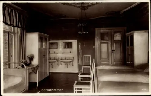 Ak Hartha Hintergersdorf Tharandt im Erzgebirge, Erholungsheim Harthaberg, Schlafzimmer