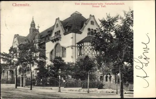 Ak Chemnitz in Sachsen, Von Zimmermann'sche Naturheilanstalt, Neuer Teil