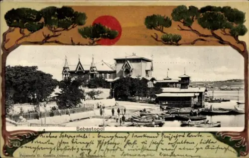 Passepartout Ak Sebastopol Sewastopol Ukraine, Gesamtansicht