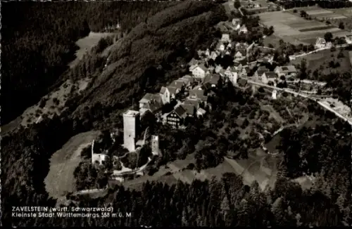 Ak Zavelstein im Schwarzwald Württemberg, Fliegeraufnahme