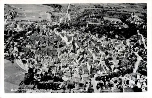 Ak Biberach an der Riß in Oberschwaben, Fliegeraufnahme