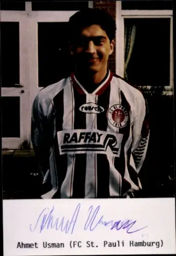 Autogrammkarte Fußballer Ahmet Usman, FC St. Pauli, Autogramm