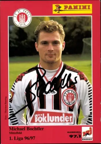 Sammelbild Fußballer Michael Bochtler, FC St. Pauli, Autogramm, Panini