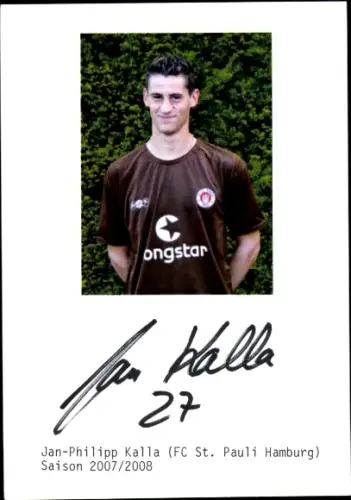Autogrammkarte Fußballer Jan-Philipp Kalla, FC St. Pauli, Autogramm
