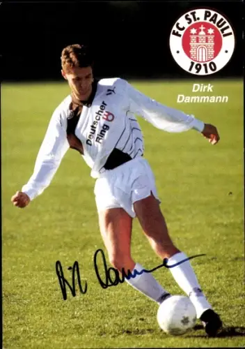 Autogrammkarte Fußballer Dirk Dammann, FC St. Pauli, Autogramm